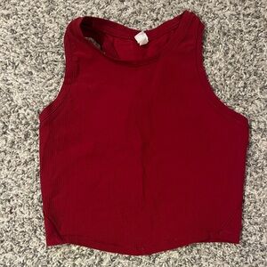 90 Degree By Reflex Red Ribbed Women's Top